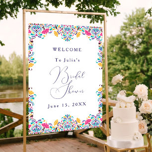 Lebendige mexikanische Fiesta-Regenbogen-Hochzeit Poster