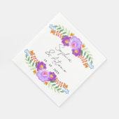 Lebendige mexikanische Floral Fiesta-Hochzeit Serviette (Ecke)