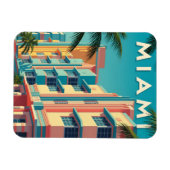 Lebendige Miami-Gebäude mit Palmen Magnet (Horizontal)
