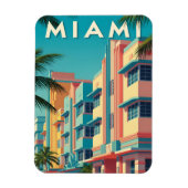 Lebendige Miami-Gebäude mit Palmen Magnet (Vertikal)