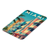 Lebendige Miami-Gebäude mit Palmen Magnet (Linke Seite)