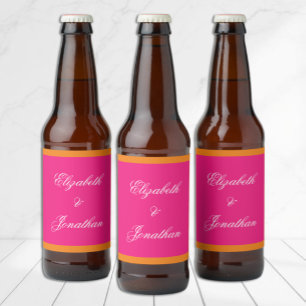 Lebendige Minimalistische Hochzeit im Sonnenaufgan Bierflaschenetikett