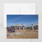 Lebendige, mit Graffiti bedeckte Oldtimer Postkarte (Vorne/Hinten)