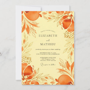Lebendige Mittelmeer-Hochzeit in Orange Einladung
