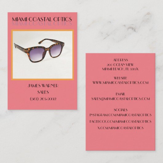 Lebendige Mode-Hersteller/ Einzelhandelsbrille Visitenkarte (Vorne/Hinten)