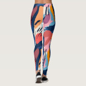 Lebendige moderne abstrakte Formen Muster Leggings (Rückseite)