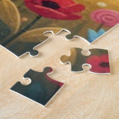 Lebendige moderne Berglandschaft mit Sonnenunterga Puzzle (Seite)