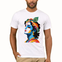 Lebendige moderne Lord Krishna Pop-Art-Grafik 