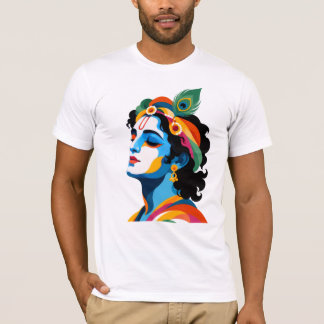 Lebendige moderne Lord Krishna Pop-Art-Grafik  T-Shirt