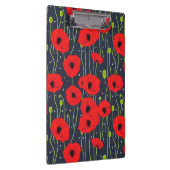 Lebendige moderne rote Mohnblumen-Muster-Kunst Klemmbrett (Rechts)