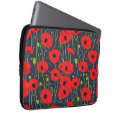 Lebendige moderne rote Mohnblumen-Musterkunst Laptopschutzhülle (Vorne Rechts)