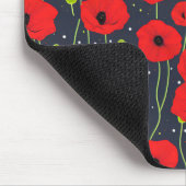 Lebendige moderne rote Mohnblumen-Musterkunst Mousepad (Ecke)