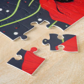 Lebendige moderne rote Mohnblumen-Musterkunst Puzzle (Seite)