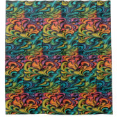 Lebendige Multicolor-Swirbel-Kunst Duschvorhang (Vorderseite)