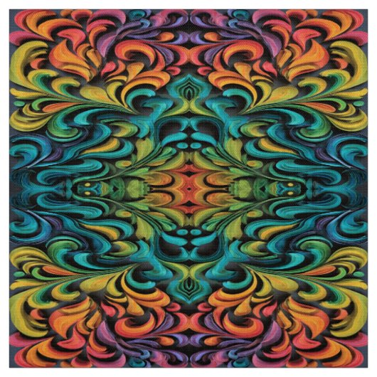 Lebendige Multicolor-Swirbel-Kunst Stoff (Muster)