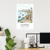 Lebendige Mumbai-Wandkunst - Farbige Gateway of Poster (Heimbüro)