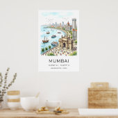 Lebendige Mumbai-Wandkunst - Farbige Gateway of Poster (Küche)