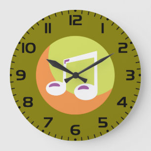 Lebendige Musikalische Doppel-Achtel Große Wanduhr