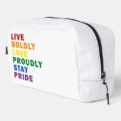 Lebendige, mutige Liebe Bleibe stolz auf ihren Pre Waschbeutel (Rechte Ecke)