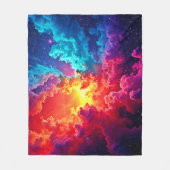 Lebendige Nebel-Kunst: Kosmische Farb-Kunst Fleecedecke (Vorderseite)