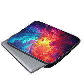 Lebendige Nebel-Kunst: Kosmische Farb-Kunst Laptopschutzhülle (Vorne Knopf)