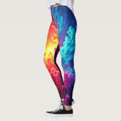 Lebendige Nebel-Kunst: Kosmische Farb-Kunst Leggings (Links)