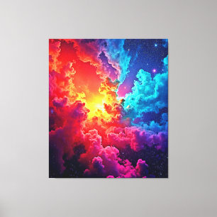 Lebendige Nebel-Kunst: Kosmische Farb-Kunst Leinwanddruck