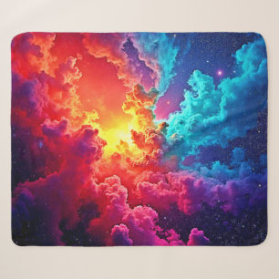 Lebendige Nebel-Kunst: Kosmische Farb-Kunst Sherpadecke
