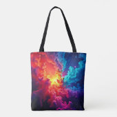 Lebendige Nebel-Kunst: Kosmische Farb-Kunst Tasche (Rückseite)