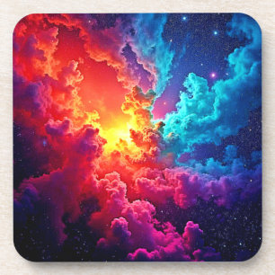 Lebendige Nebel-Kunst: Kosmische Farben Getränkeuntersetzer