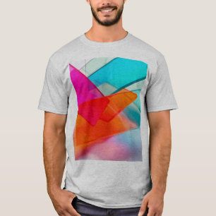 Lebendige Neon-Abstrakte 3D-transparente Rechtecke T-Shirt