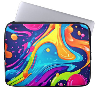 Lebendige Neon-Abstrakte Kunst-Spritzer Laptopschutzhülle