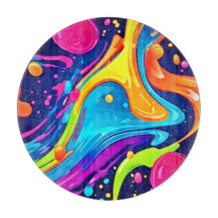 Lebendige Neon-Abstrakte Kunst-Spritzer Schneidebrett