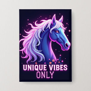 Lebendige Neon-Pferd-Illustration mit einzigartige Button