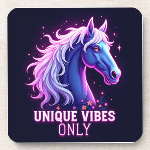 Lebendige Neon-Pferd-Illustration mit einzigartige Getränkeuntersetzer