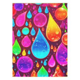 Lebendige Neon-Regentropfen-Kunst Tischdecke