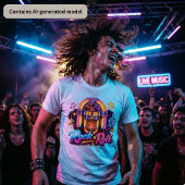 Lebendige Neon-Rock-'n'-Roll-Jukebox Tri-Blend Shirt