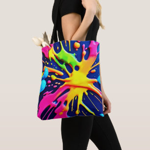 Lebendige Neon-Spritzer Tasche