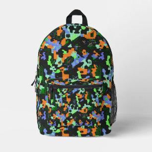 Lebendige Neon-Tarnung Bedruckter Rucksack