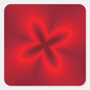 Lebendige neonrote Blume Quadratischer Aufkleber