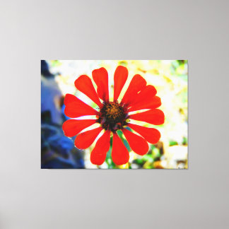 Lebendige orange Blume blüht Leinwanddruck