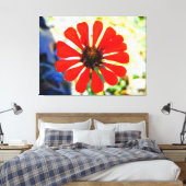 Lebendige orange Blume blüht Leinwanddruck (Insitu (Schlafzimmer))