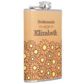 Lebendige Orange Brautjungfer-Flasche Flachmann (Rechts)