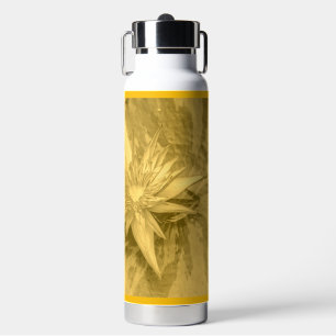 Lebendige Orange Farbe mit Wasserlilie und Initial Trinkflasche