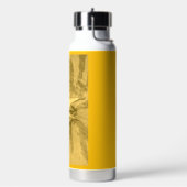 Lebendige Orange Farbe mit Wasserlilie und Initial Trinkflasche (Links)