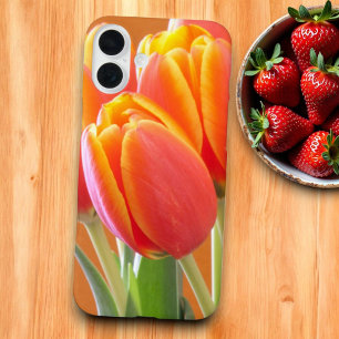 Lebendige Orange Gelbe Tulpenfotografie mit Spitze iPhone 16 Plus Hülle