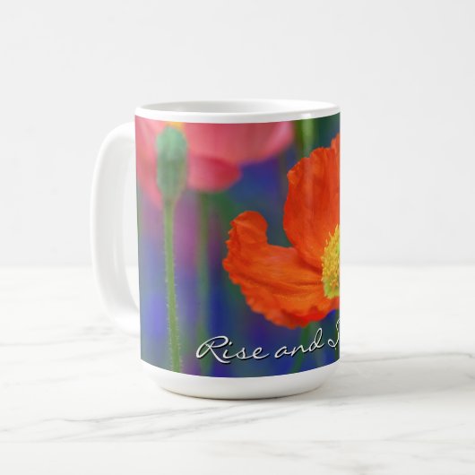 Lebendige Orange Mohnblüte Kaffeetasse (Vorderseite Links)