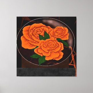 Lebendige orange Rosen Leinwanddruck