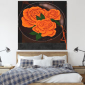 Lebendige orange Rosen Leinwanddruck (Insitu (Schlafzimmer))
