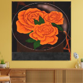 Lebendige orange Rosen Leinwanddruck (Insitu (Wohnzimmer))